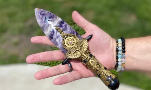 Wiccan Gemstones: The Power of Amethyst Knife in Meditation and Natural Crystals